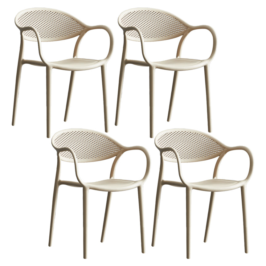 Chaise de fauteuil en plastique contemporain Open Danding Dining Dining Side Claid for Kitchen