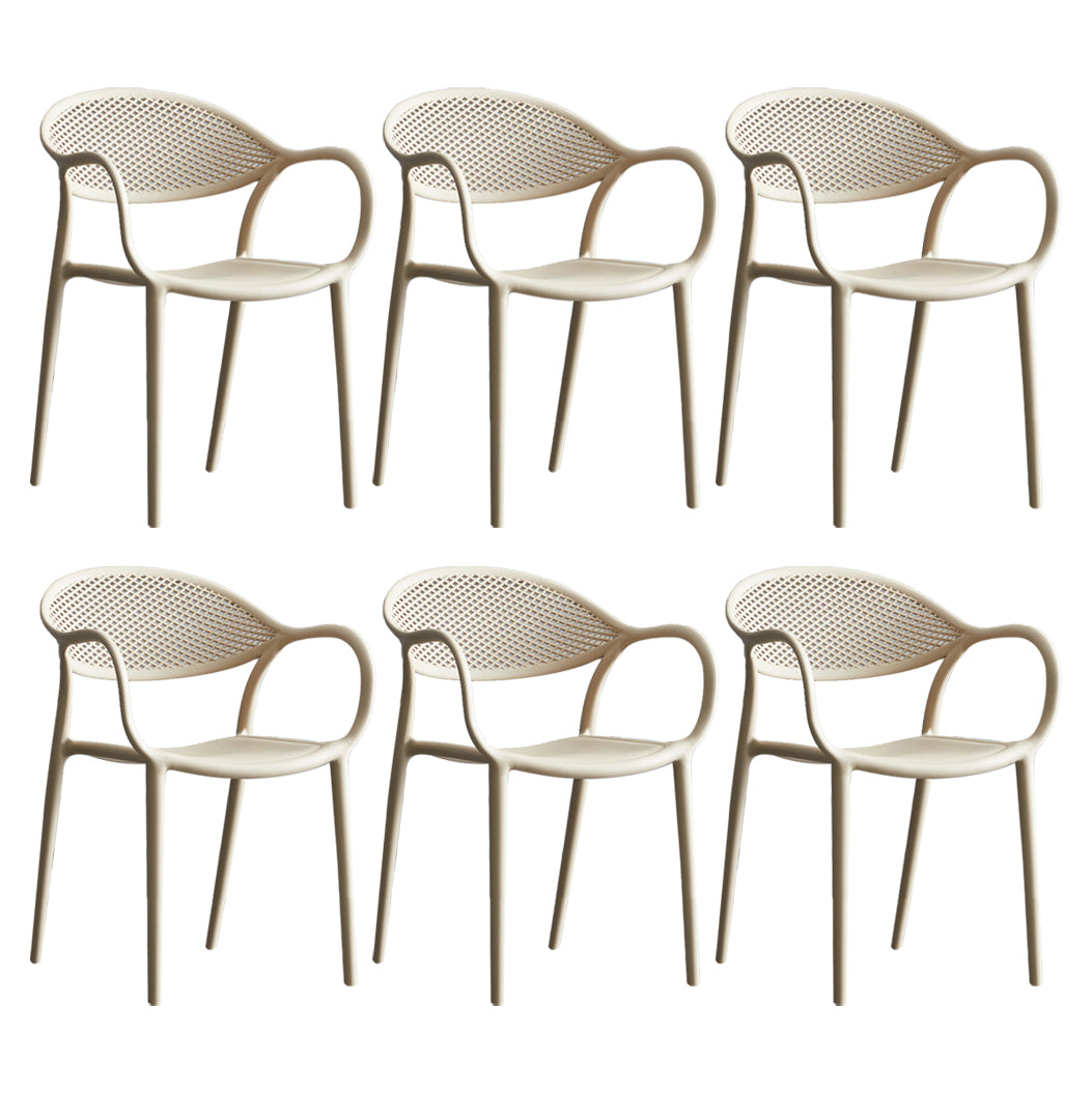 Chaise de fauteuil en plastique contemporain Open Danding Dining Dining Side Claid for Kitchen