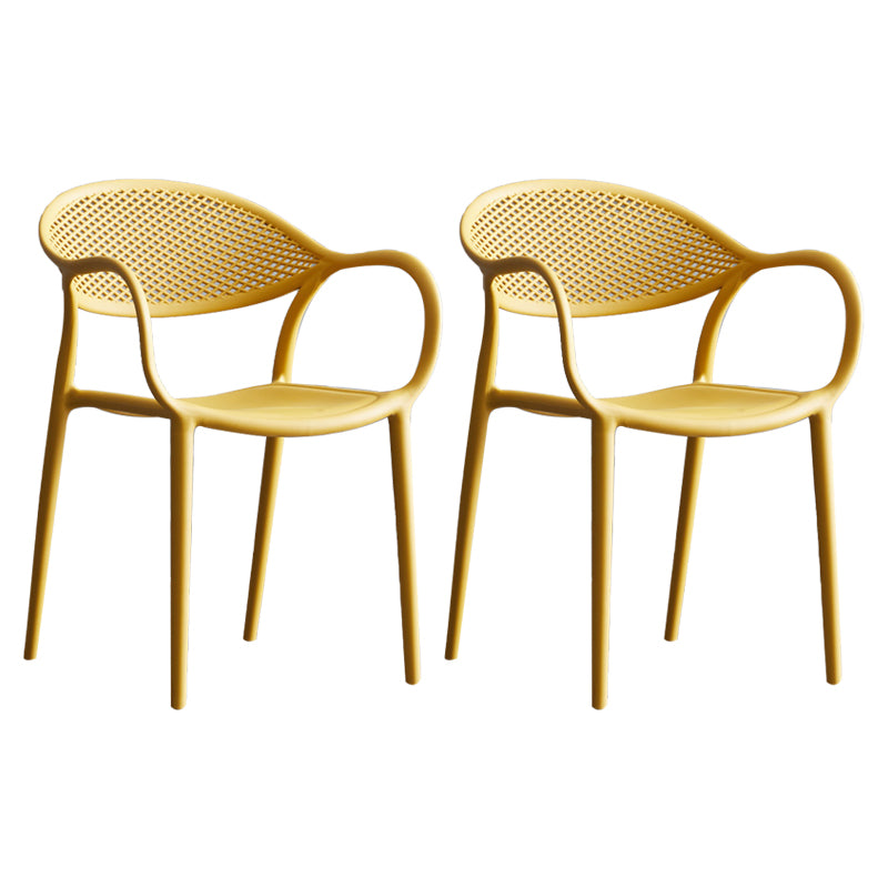 Chaise de fauteuil en plastique contemporain Open Danding Dining Dining Side Claid for Kitchen