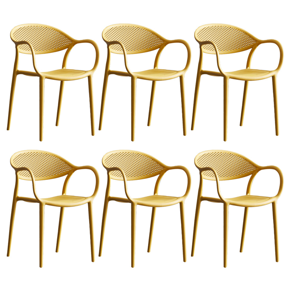 Chaise de fauteuil en plastique contemporain Open Danding Dining Dining Side Claid for Kitchen