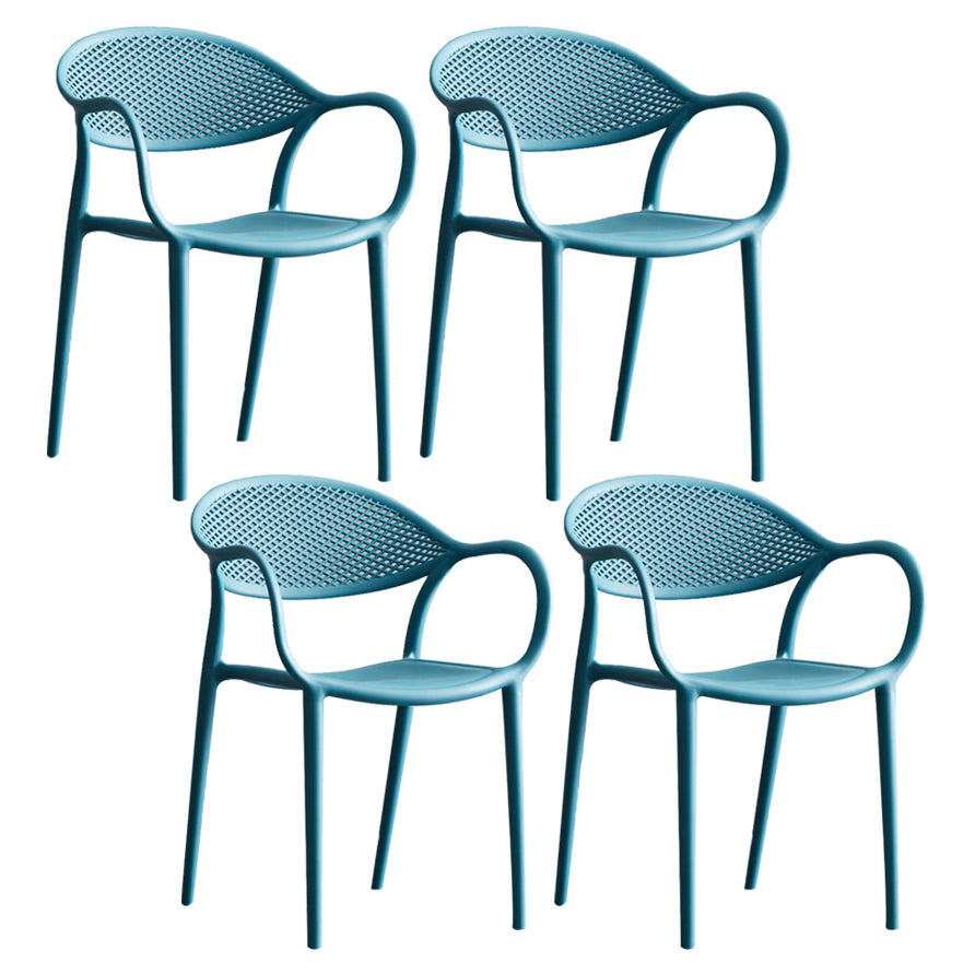 Chaise de fauteuil en plastique contemporain Open Danding Dining Dining Side Claid for Kitchen
