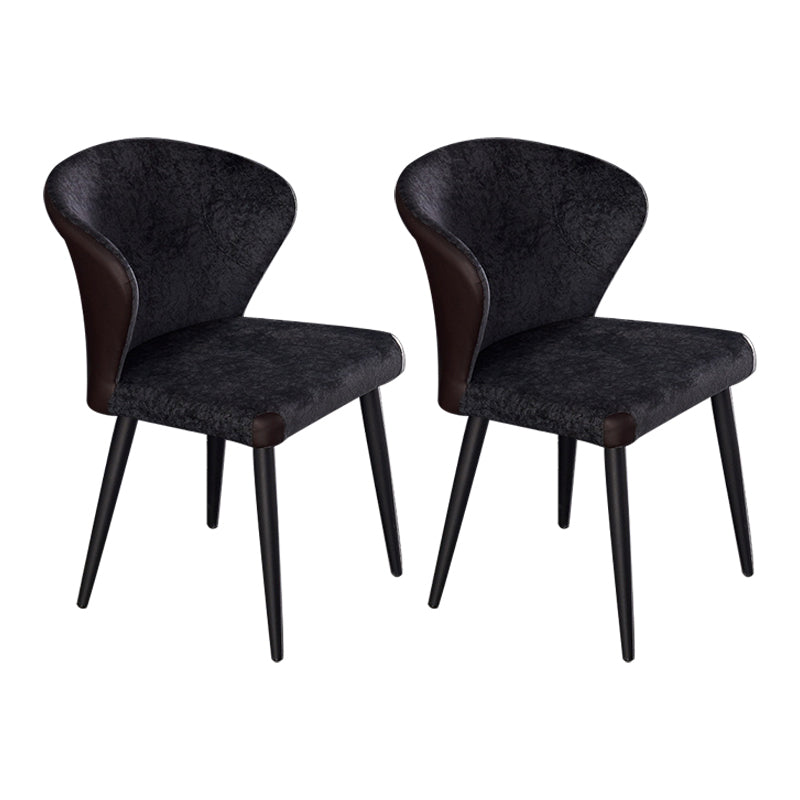 Indoor Wingback Armless Dining Chairs Upholstered Side Chair with Metal Legs