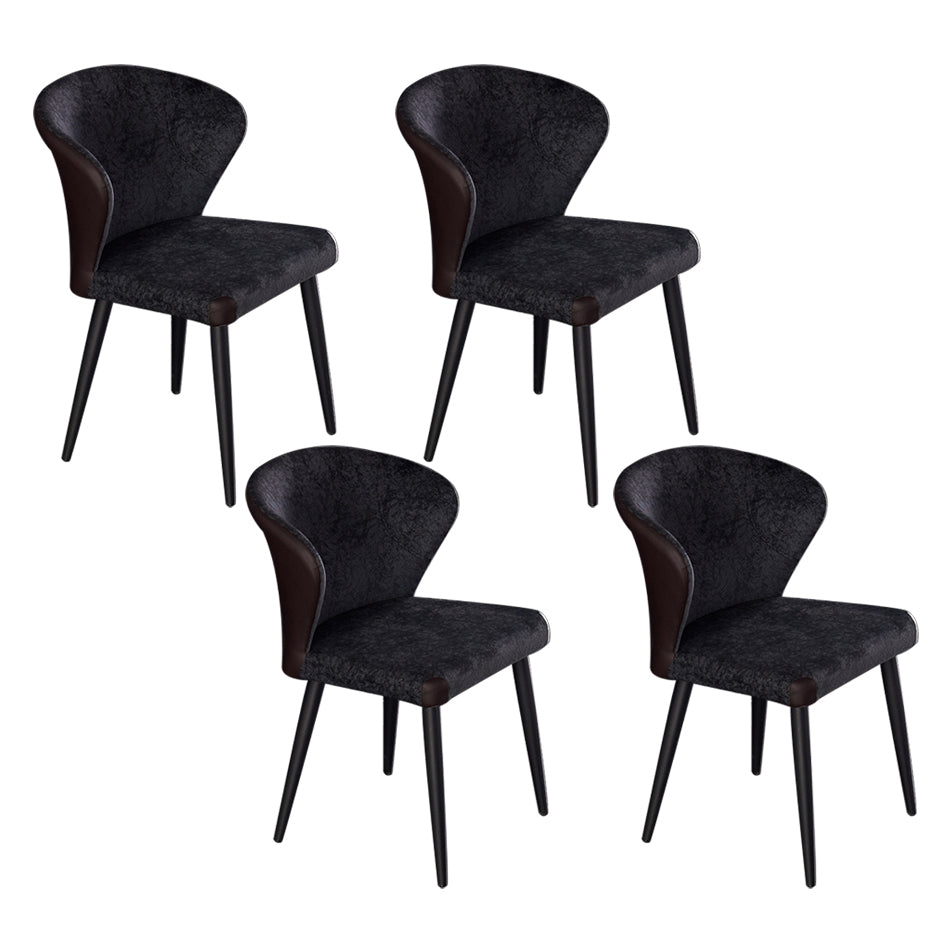 Indoor Wingback Armless Dining Chairs Upholstered Side Chair with Metal Legs