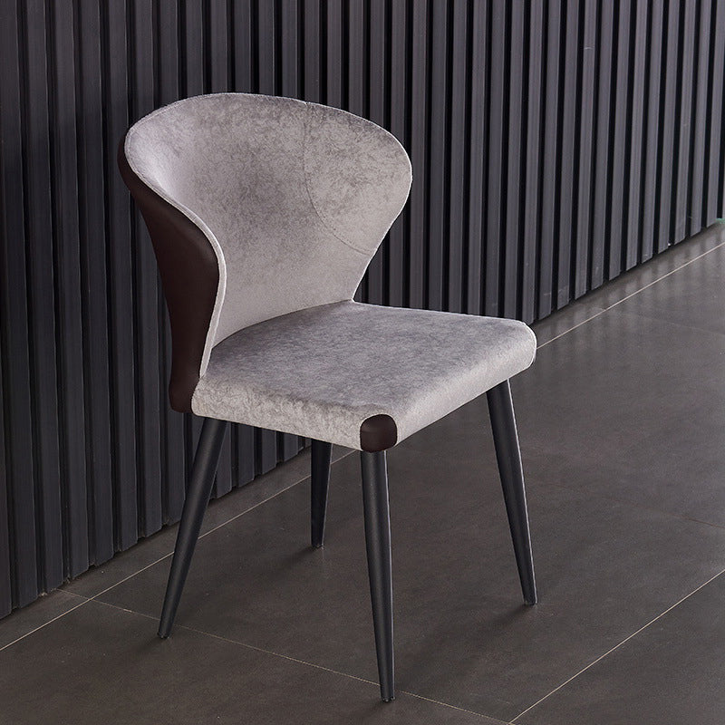 Indoor Wingback Armless Dining Chairs Upholstered Side Chair with Metal Legs