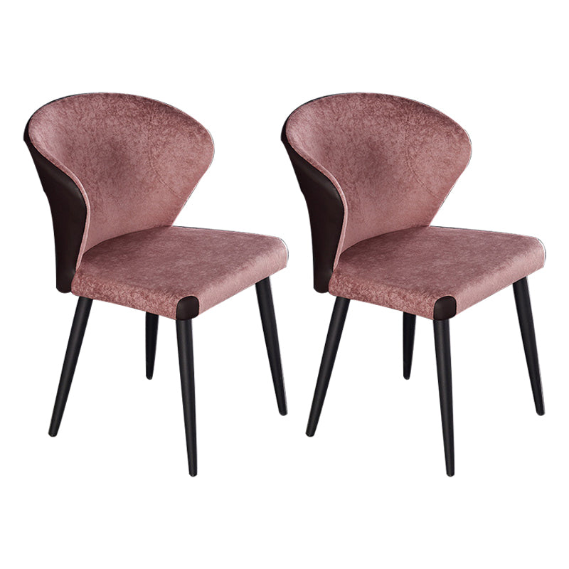 Indoor Wingback Armless Dining Chairs Upholstered Side Chair with Metal Legs