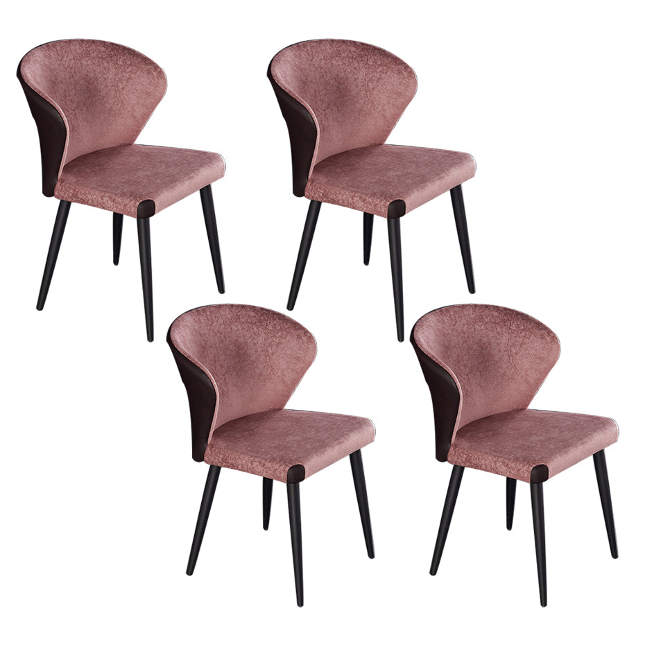 Indoor Wingback Armless Dining Chairs Upholstered Side Chair with Metal Legs