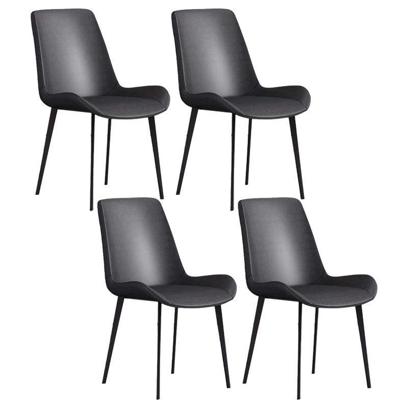Modern Style Dining Side Chair Armless Chair for Kitchen with Steel Legs