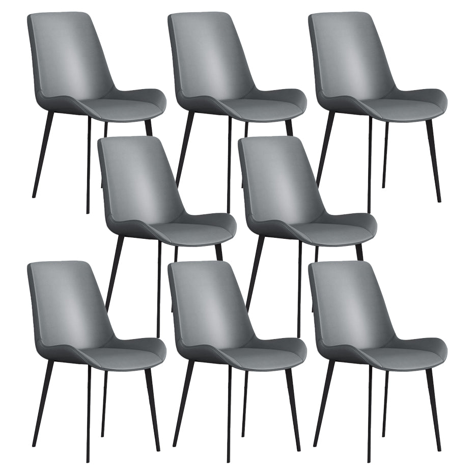 Modern Style Dining Side Chair Armless Chair for Kitchen with Steel Legs