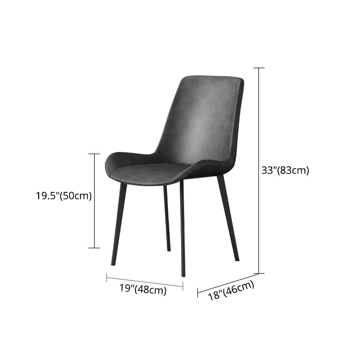 Modern Style Dining Side Chair Armless Chair for Kitchen with Steel Legs