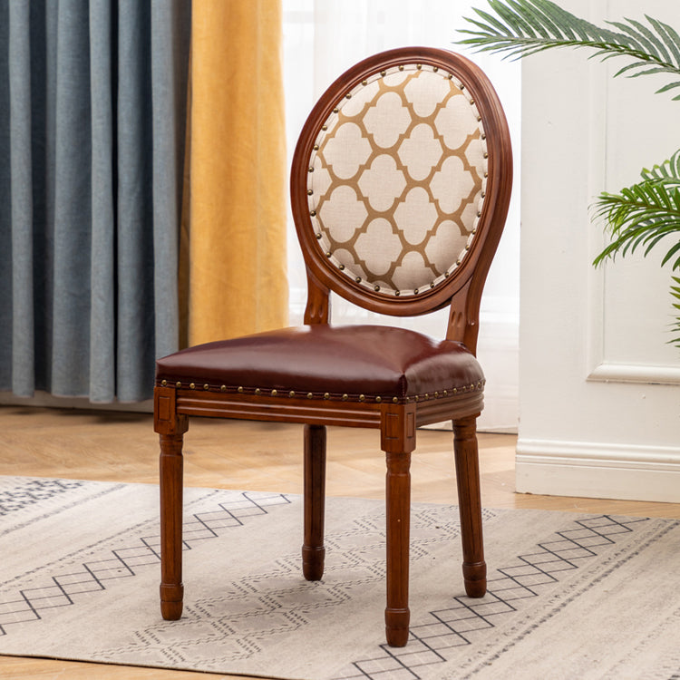 Solid Wood Country Style Dining Chair Matte Finish King Louis Back Side Chair