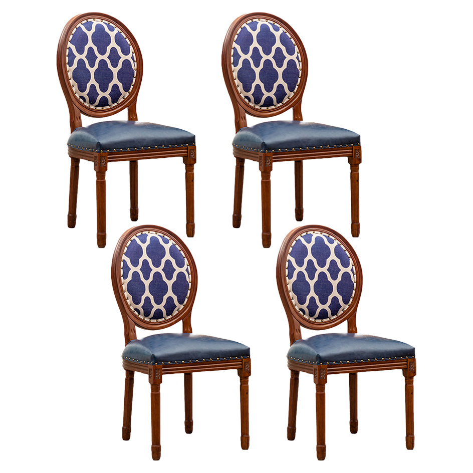 Solid Wood Country Style Dining Chair Matte Finish King Louis Back Side Chair