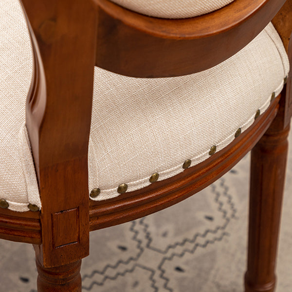 Solid Wood Country Style Dining Chair Matte Finish King Louis Back Side Chair