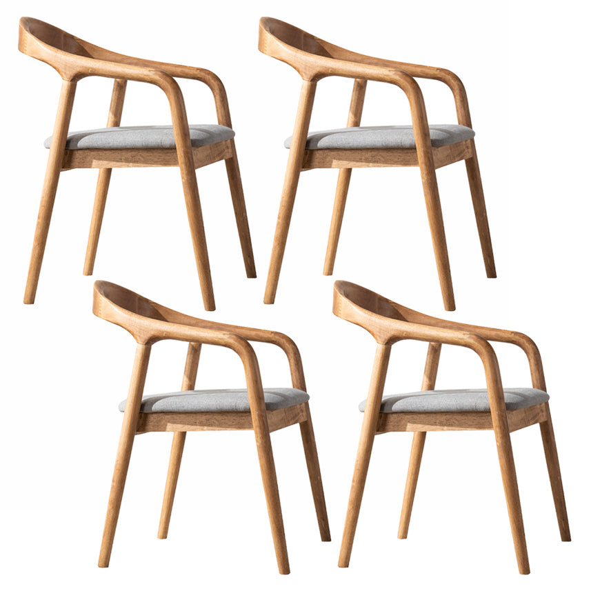 Contemporary Solid Wood Dining Room Chair Open Back Dining Side Chair with Armrest
