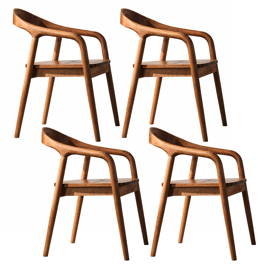Contemporary Solid Wood Dining Room Chair Open Back Dining Side Chair with Armrest