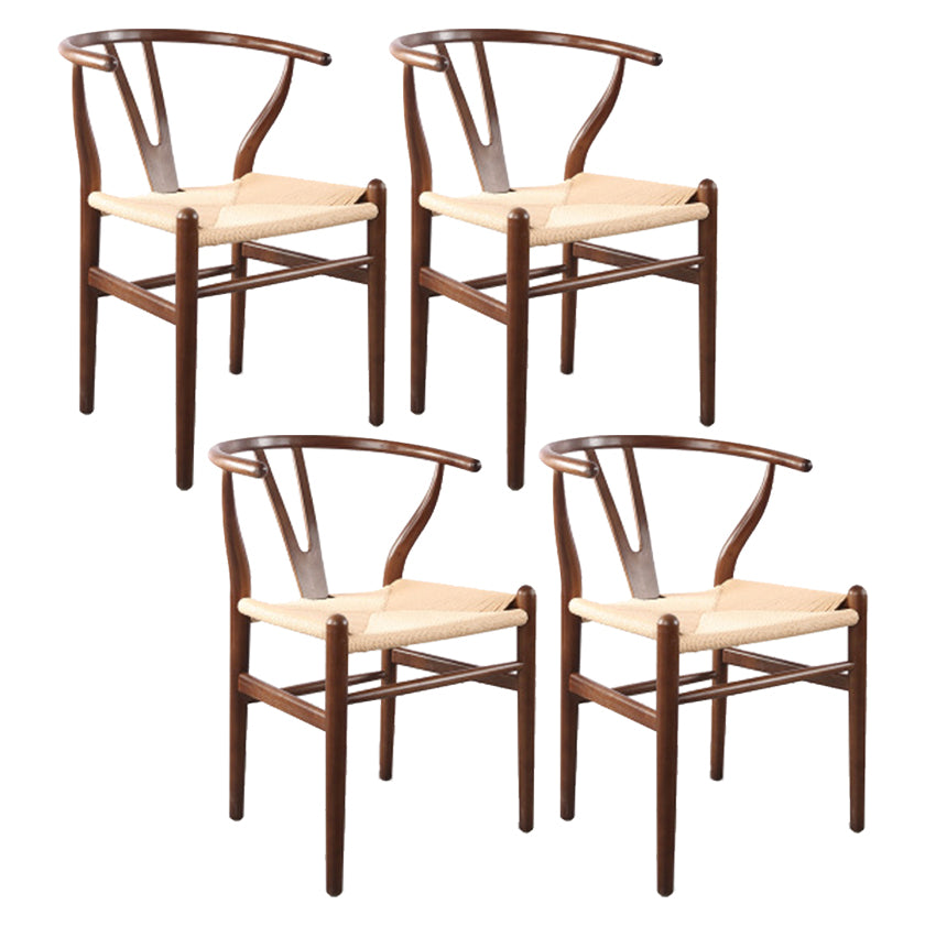 Glam Style Wood Dining Side Chair Armless Dining Chairs for Dining Room