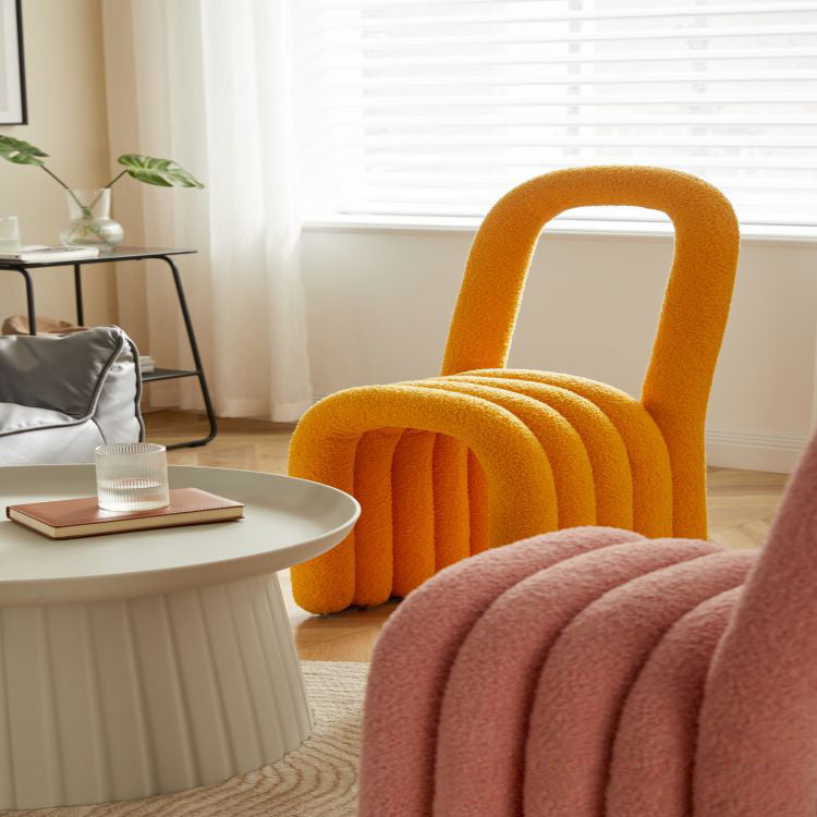 Modern Style Living room Flannel Side Chair Colorful Open Back Dining Chair