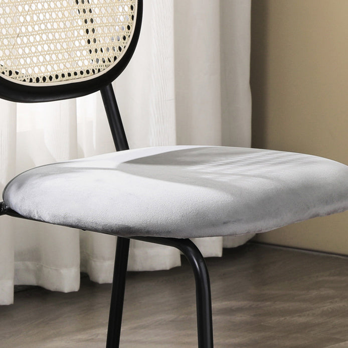 Contemporary Style Metal Chair Set Open Back Dining Room Kitchen Chairs