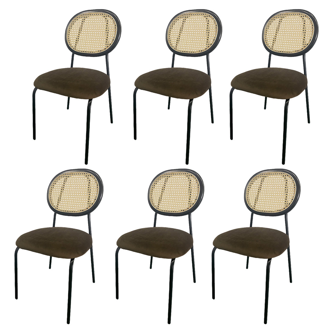Contemporary Style Metal Chair Set Open Back Dining Room Kitchen Chairs