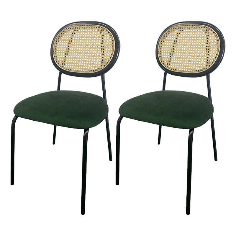 Contemporary Style Metal Chair Set Open Back Dining Room Kitchen Chairs