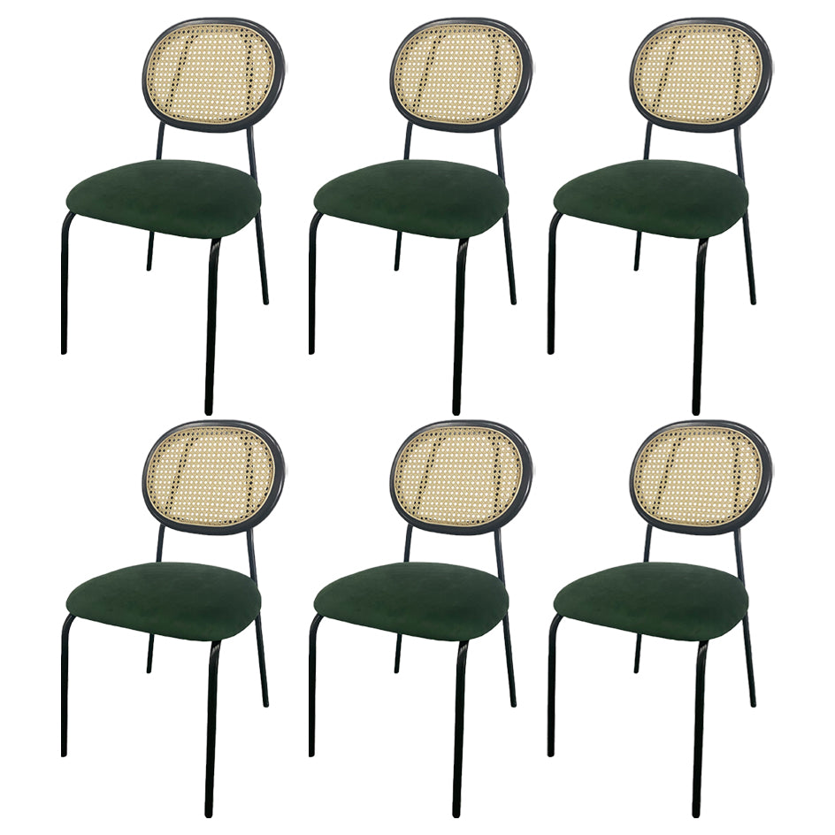 Contemporary Style Metal Chair Set Open Back Dining Room Kitchen Chairs
