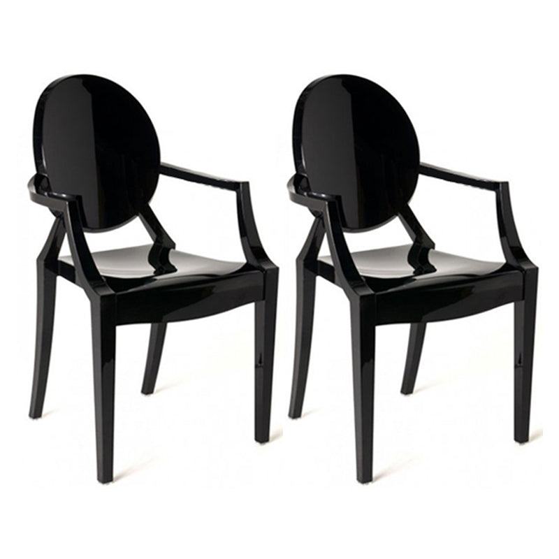 Chaise d'intérieur contemporaine en plastique à dossier ouvert, chaise de salle à manger de 21 pouces de large