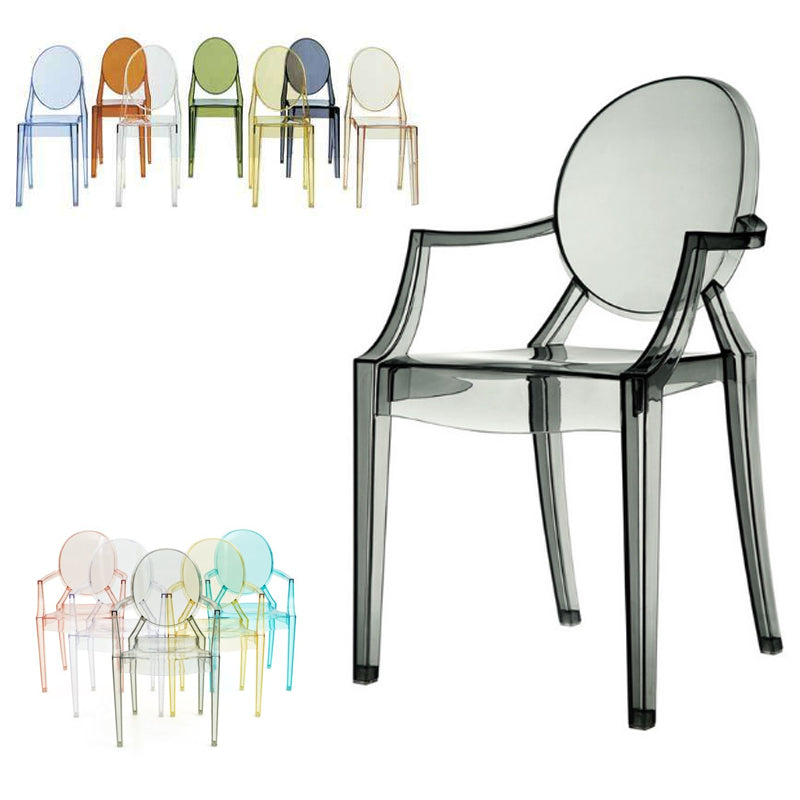 Chaise d'intérieur contemporaine en plastique à dossier ouvert, chaise de salle à manger de 21 pouces de large