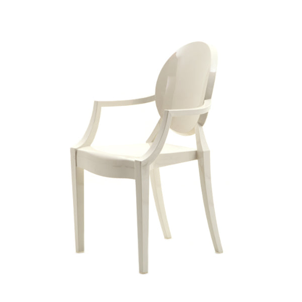 Chaise d'intérieur contemporaine en plastique à dossier ouvert, chaise de salle à manger de 21 pouces de large