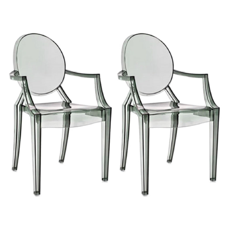 Chaise d'intérieur contemporaine en plastique à dossier ouvert, chaise de salle à manger de 21 pouces de large