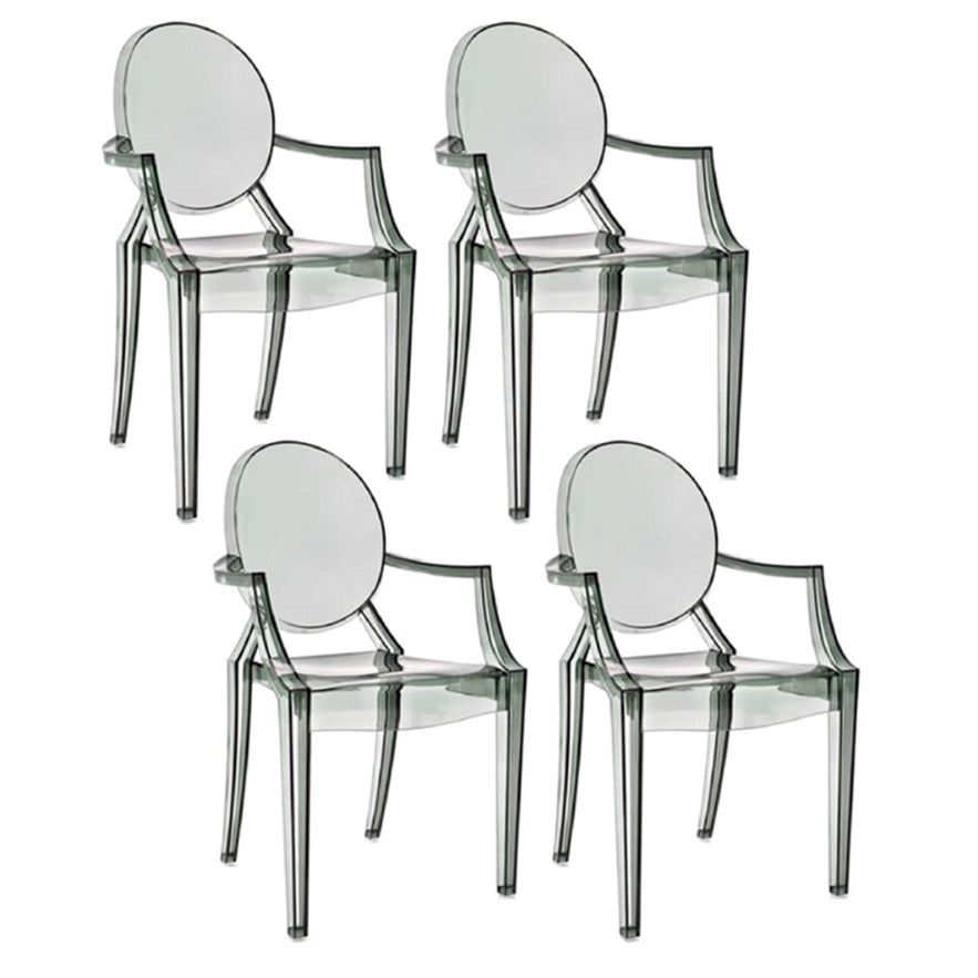 Chaise d'intérieur contemporaine en plastique à dossier ouvert, chaise de salle à manger de 21 pouces de large