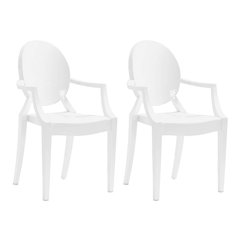 Chaise d'intérieur contemporaine en plastique à dossier ouvert, chaise de salle à manger de 21 pouces de large
