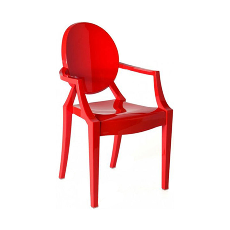 Chaise d'intérieur contemporaine en plastique à dossier ouvert, chaise de salle à manger de 21 pouces de large