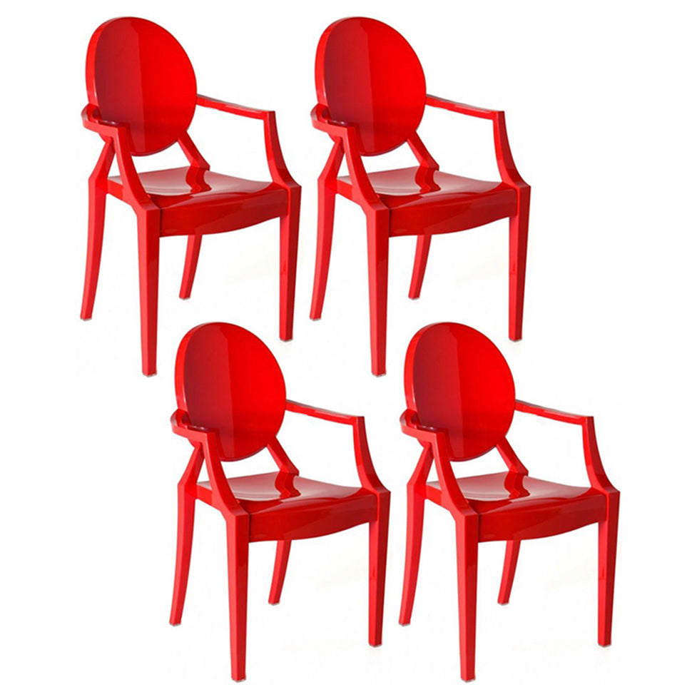 Chaise d'intérieur contemporaine en plastique à dossier ouvert, chaise de salle à manger de 21 pouces de large