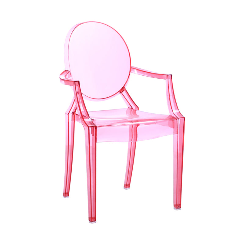 Chaise d'intérieur contemporaine en plastique à dossier ouvert, chaise de salle à manger de 21 pouces de large