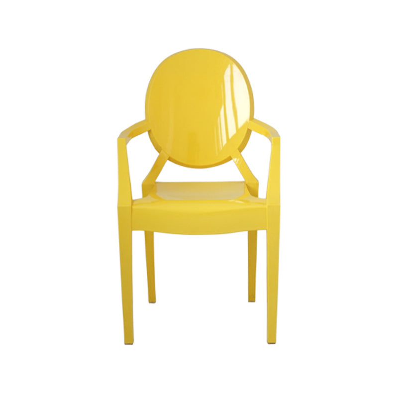 Chaise d'intérieur contemporaine en plastique à dossier ouvert, chaise de salle à manger de 21 pouces de large
