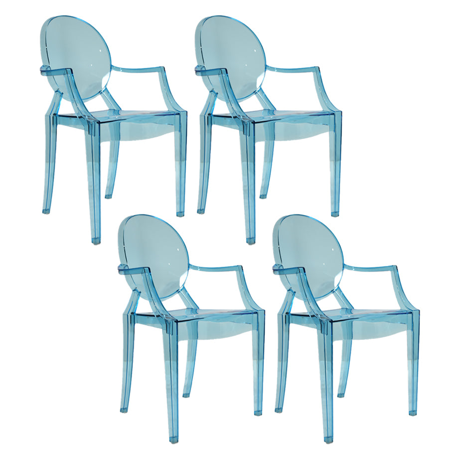 Chaise d'intérieur contemporaine en plastique à dossier ouvert, chaise de salle à manger de 21 pouces de large