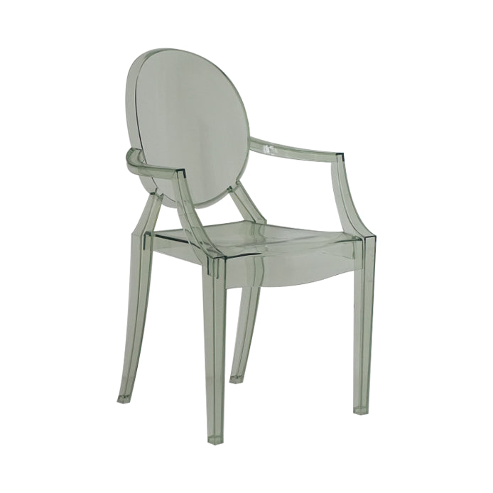 Chaise d'intérieur contemporaine en plastique à dossier ouvert, chaise de salle à manger de 21 pouces de large