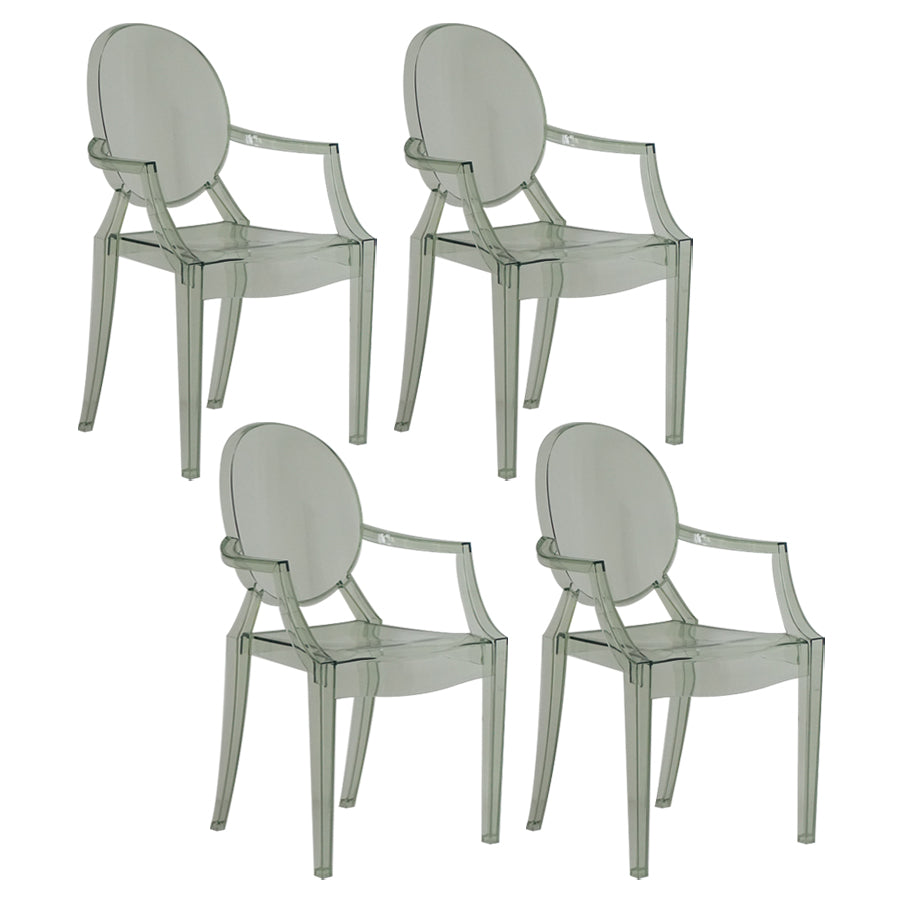 Chaise d'intérieur contemporaine en plastique à dossier ouvert, chaise de salle à manger de 21 pouces de large