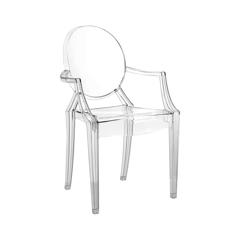 Chaise d'intérieur contemporaine en plastique à dossier ouvert, chaise de salle à manger de 21 pouces de large
