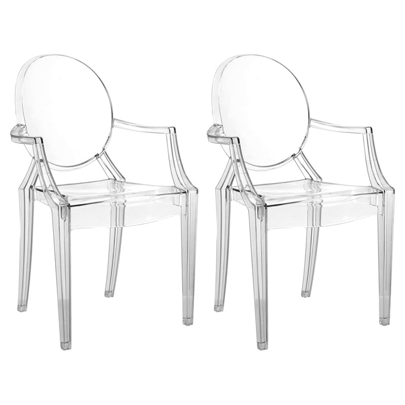 Chaise d'intérieur contemporaine en plastique à dossier ouvert, chaise de salle à manger de 21 pouces de large