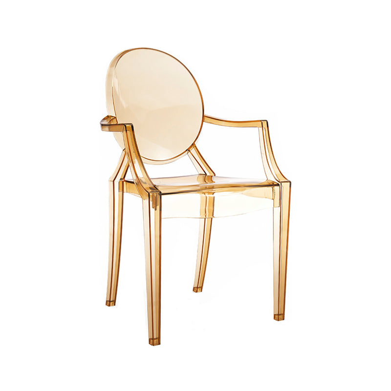 Chaise d'intérieur contemporaine en plastique à dossier ouvert, chaise de salle à manger de 21 pouces de large