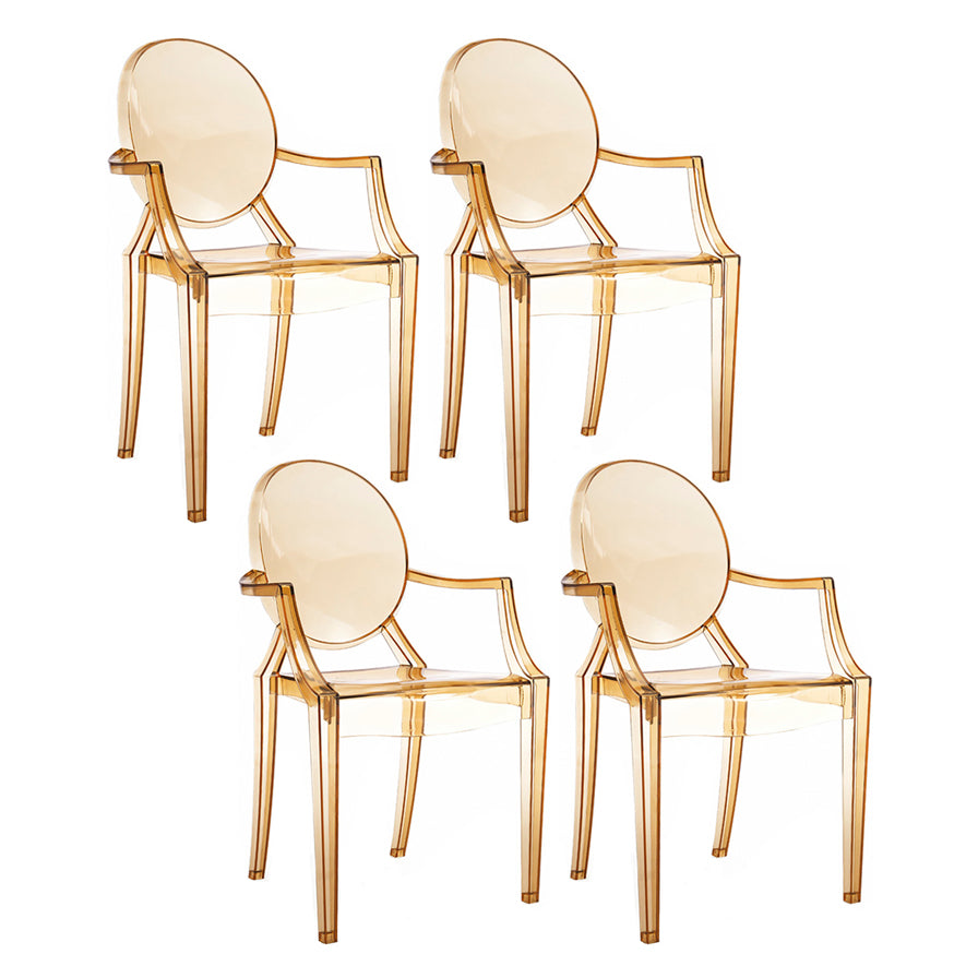 Chaise d'intérieur contemporaine en plastique à dossier ouvert, chaise de salle à manger de 21 pouces de large