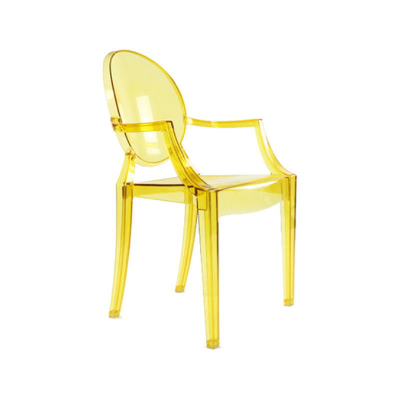Chaise d'intérieur contemporaine en plastique à dossier ouvert, chaise de salle à manger de 21 pouces de large