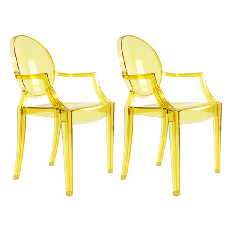 Chaise d'intérieur contemporaine en plastique à dossier ouvert, chaise de salle à manger de 21 pouces de large
