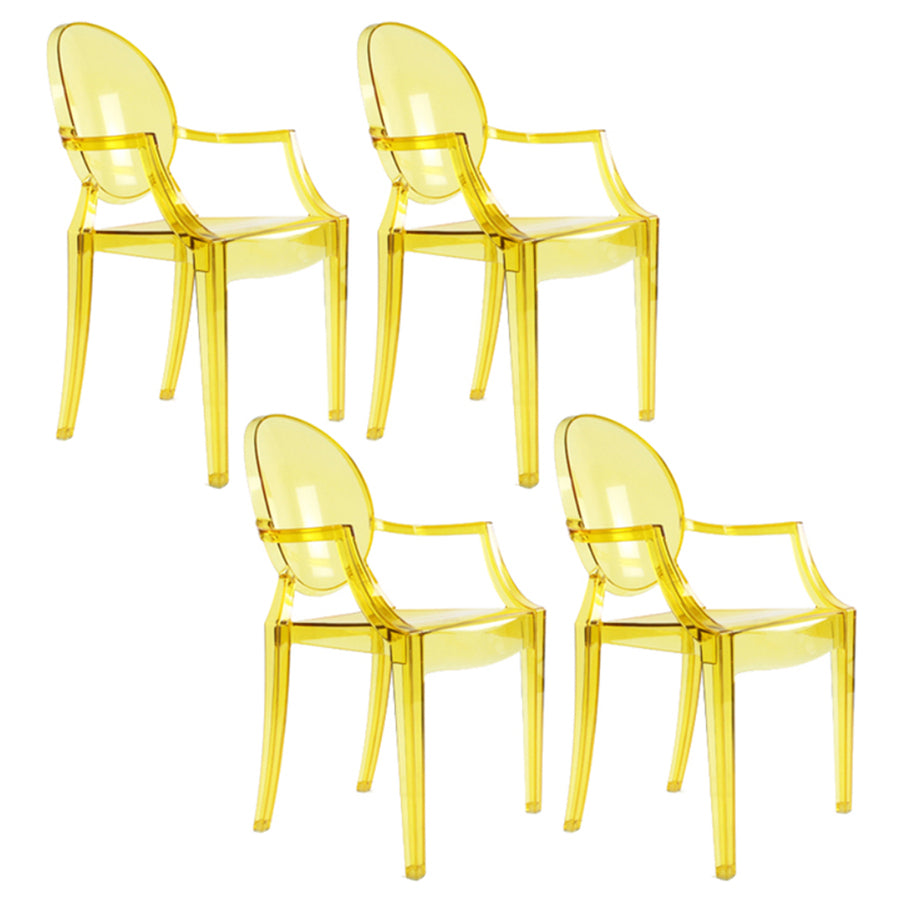 Chaise d'intérieur contemporaine en plastique à dossier ouvert, chaise de salle à manger de 21 pouces de large