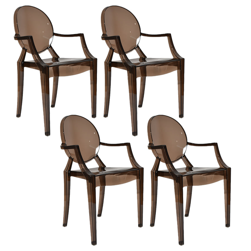 Chaise d'intérieur contemporaine en plastique à dossier ouvert, chaise de salle à manger de 21 pouces de large