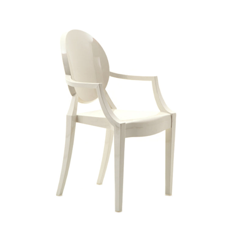 Chaise d'intérieur contemporaine en plastique à dossier ouvert, chaise de salle à manger de 21 pouces de large