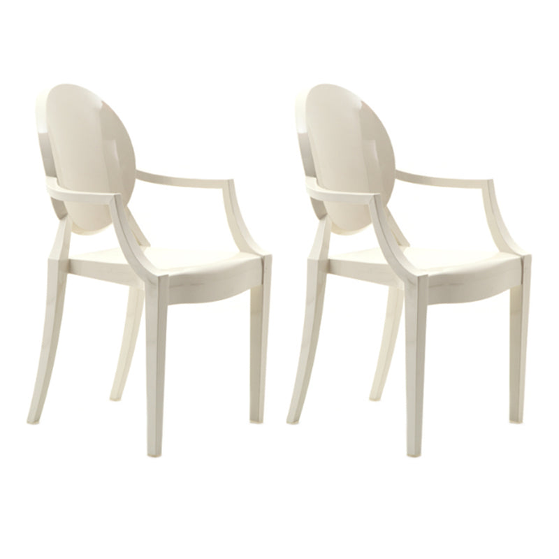 Chaise d'intérieur contemporaine en plastique à dossier ouvert, chaise de salle à manger de 21 pouces de large