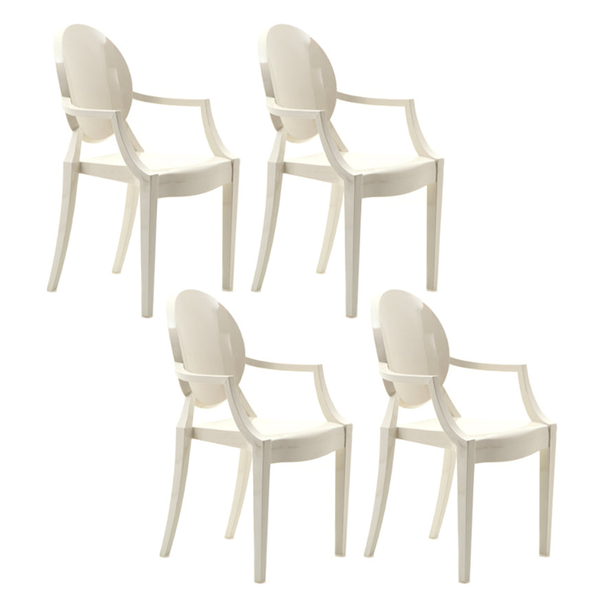 Chaise d'intérieur contemporaine en plastique à dossier ouvert, chaise de salle à manger de 21 pouces de large