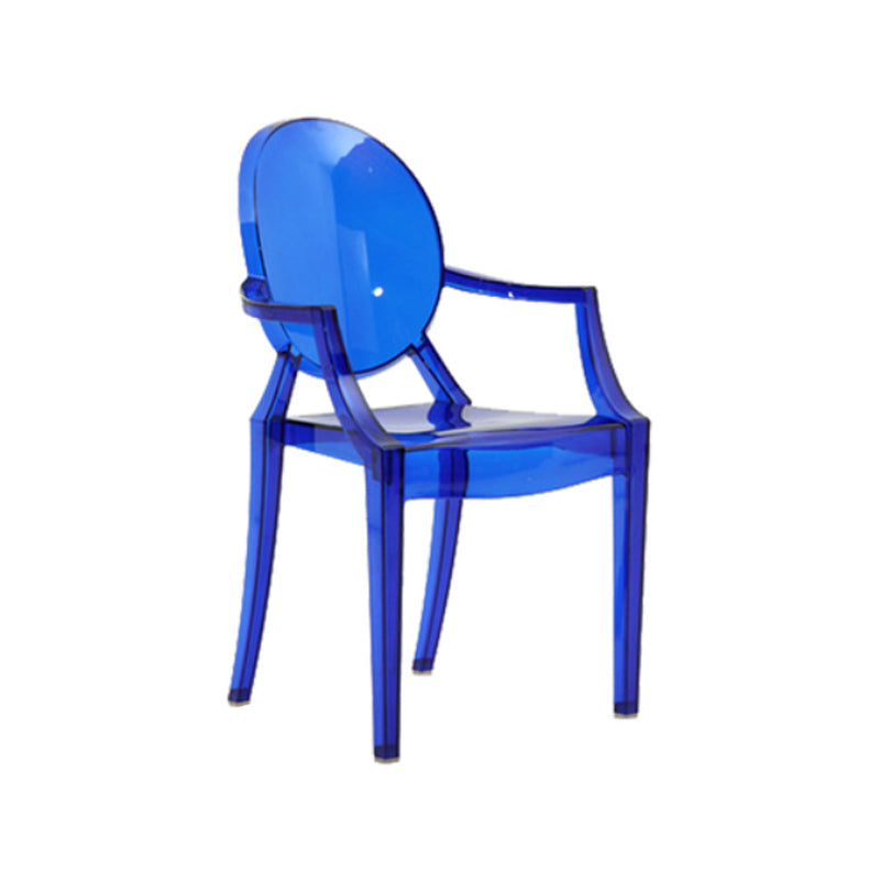 Chaise d'intérieur contemporaine en plastique à dossier ouvert, chaise de salle à manger de 21 pouces de large
