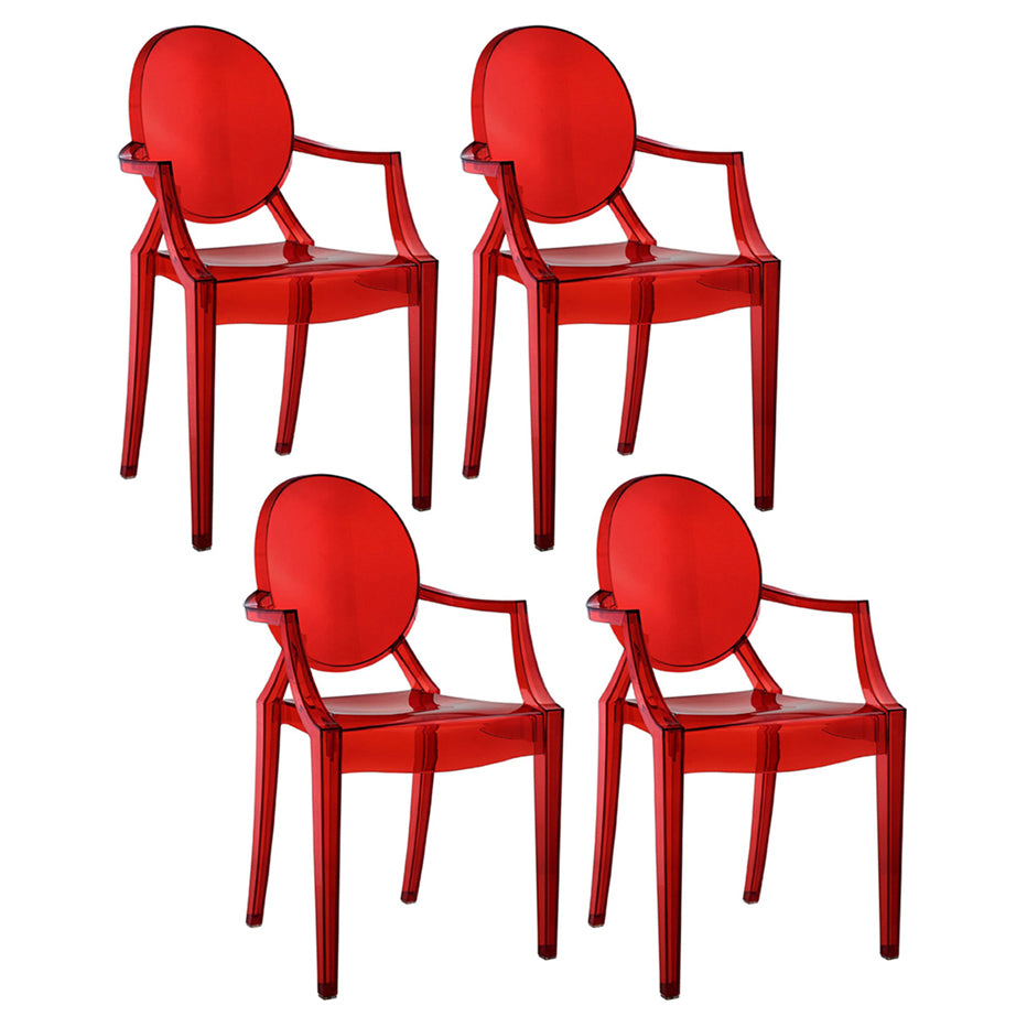 Chaise d'intérieur contemporaine en plastique à dossier ouvert, chaise de salle à manger de 21 pouces de large